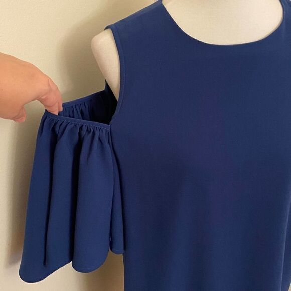 Blaque Label Navy Blue Cold Shoulder Dress Medium - Picture 4 of 7